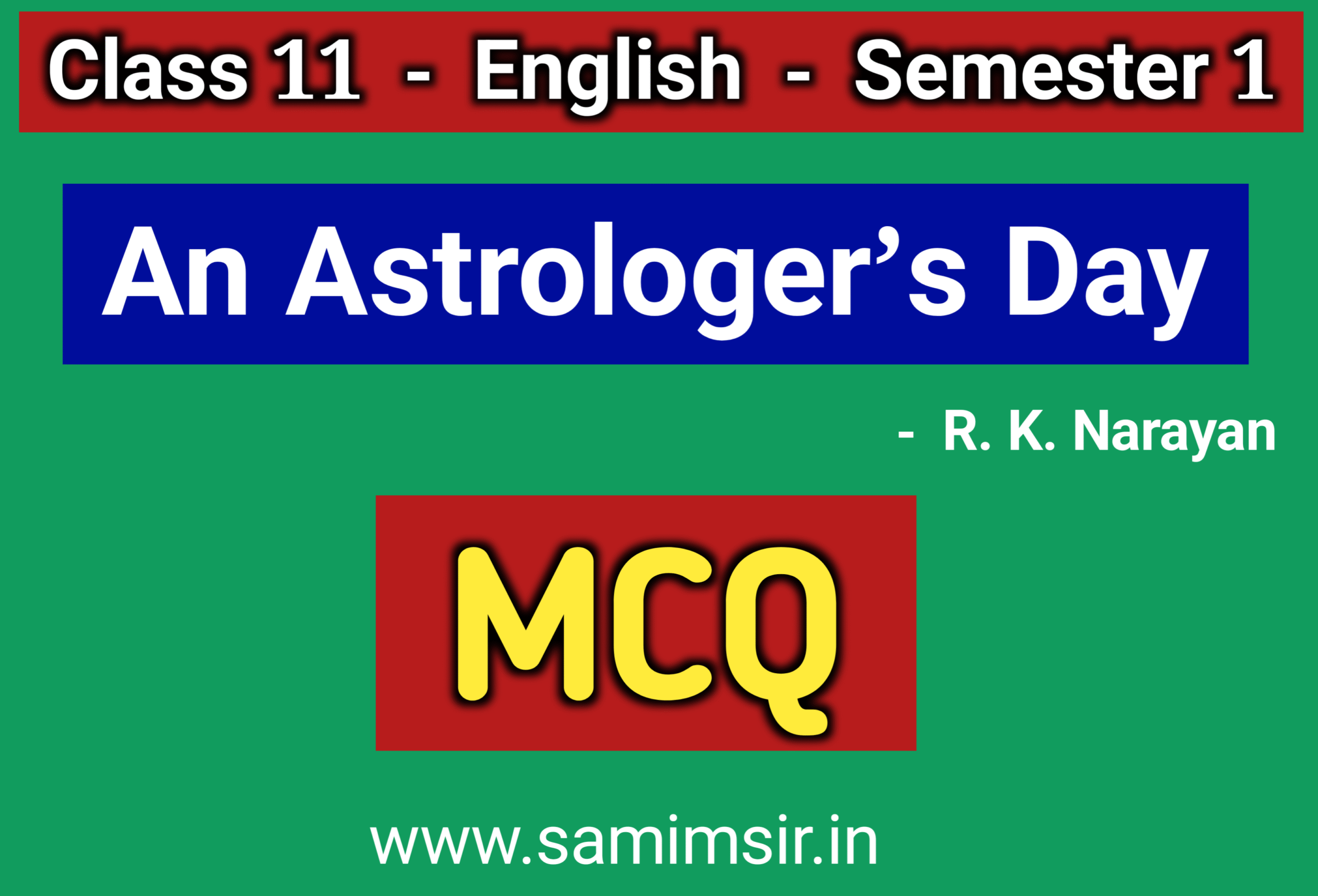 An Astrologer’s Day MCQ Question Answer