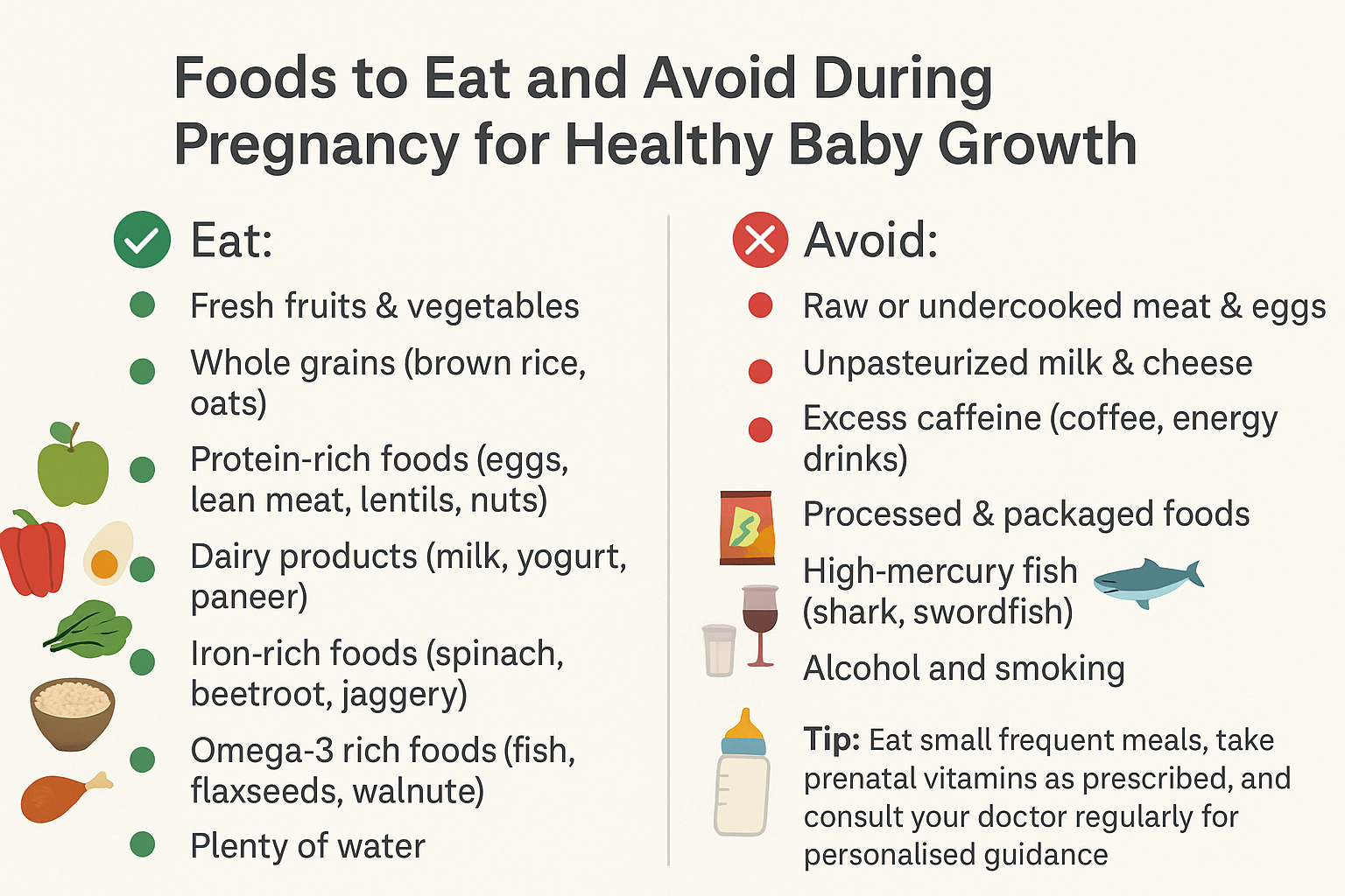 Foods to Eat and Avoid During Pregnancy for Healthy Baby Growth